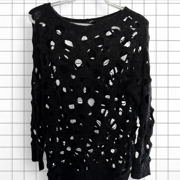 Diesel Grey Ripped Distressed Sweater | - Picture 2 of 8